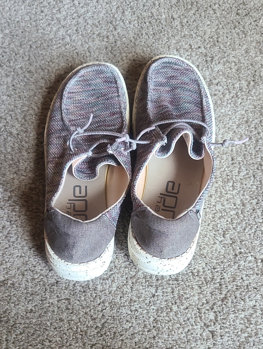 Hey Dudes Knit Lace-Up Casual Sneakers in Mauve Multi